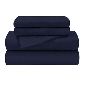 SUPERIOR Flannel Cotton Solid Deep Pocket Sheet Set