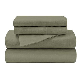 SUPERIOR Flannel Cotton Solid Deep Pocket Sheet Set