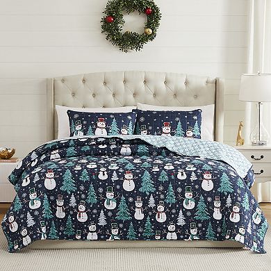 Avanti Snowman Quilt Set with Shams