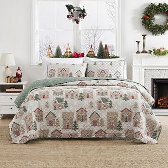 Avanti Gingerbread Houses Quilt Set with Shams