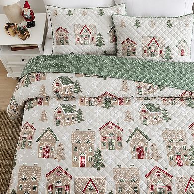 Avanti Gingerbread Houses Quilt Set with Shams