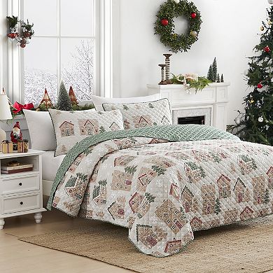 Avanti Gingerbread Houses Quilt Set with Shams
