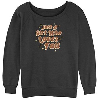 Juniors' Just A Girl Who Loves Fall Graphic Pullover