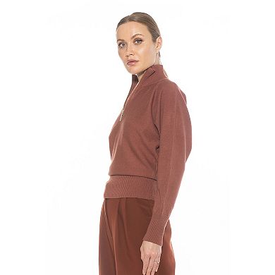 Women's ALEXIA ADMOR Niko Turtleneck Sweater with Front Zipper Detail