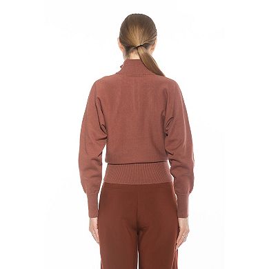 Women's ALEXIA ADMOR Niko Turtleneck Sweater with Front Zipper Detail