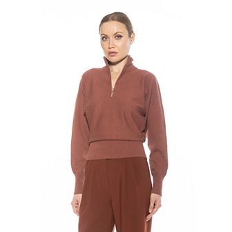 Women's ALEXIA ADMOR Niko Turtleneck Sweater with Front Zipper Detail