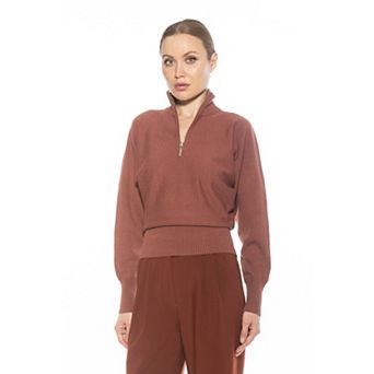 Women's ALEXIA ADMOR Niko Turtleneck Sweater with Front Zipper Detail