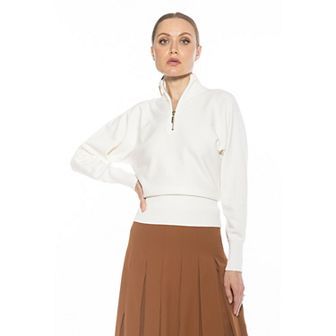 Women's ALEXIA ADMOR Niko Turtleneck Sweater with Front Zipper Detail