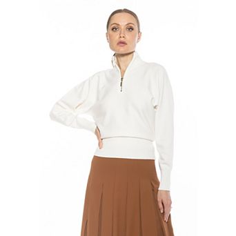 Women's ALEXIA ADMOR Niko Turtleneck Sweater with Front Zipper Detail