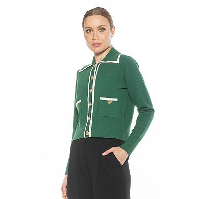 Women's ALEXIA ADMOR Mari Long Sleeve Button Detail Sweater Jacket