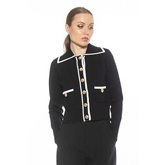 Women's ALEXIA ADMOR Mari Long Sleeve Button Detail Sweater Jacket
