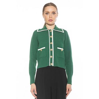 Women's ALEXIA ADMOR Mari Long Sleeve Button Detail Sweater Jacket