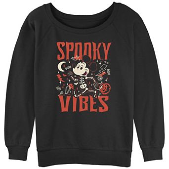 Disney's Mickey Mouse Skeleton Spooky Vibes Juniors' Graphic Pullover