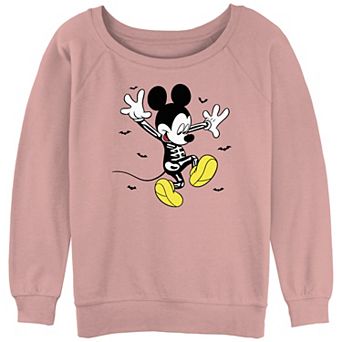 Disney's Mickey Mouse Skeleton And Bats Juniors' Graphic Pullover