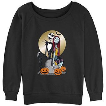 Disney's The Nightmare Before Christmas Jack Skellington And Sally Full Moon Juniors' Graphic Pullover