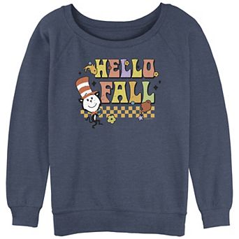 Juniors' Dr. Seuss The Cat In The Hat Hello Fall Graphic Pullover
