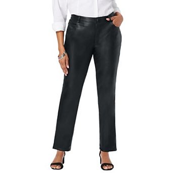 Jessica London Women's Plus Size Faux Leather Pant