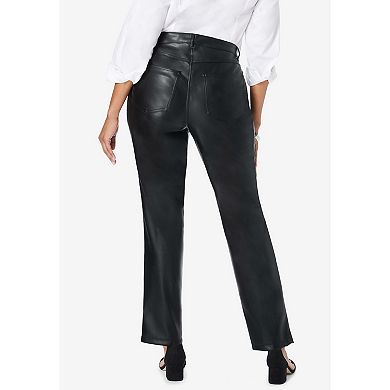 Jessica London Women's Plus Size Faux Leather Pant