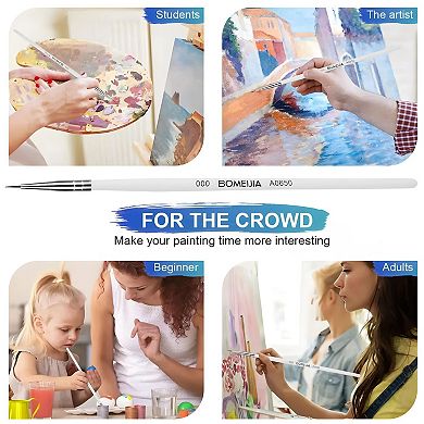 Miniature Paint Brush Set Fine Nylon Hair Brush 10 Pcs