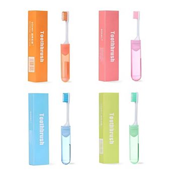 Portable Travel Toothbrush With Protective Case 4 pc