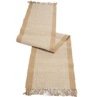 Handcrafted Cotton and Jute Table Runner - 13"W x 72"L
