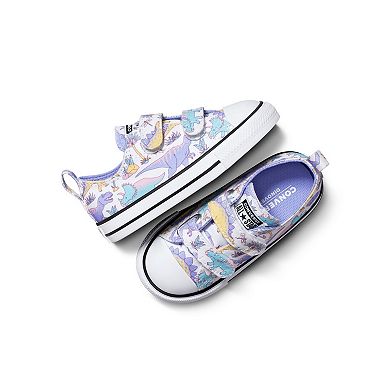 Converse Girls' CTAS Dino Party Easy-On Velcro Sneakers