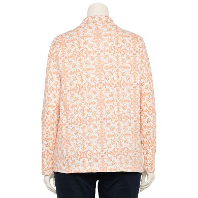 Plus Size Croft & Barrow® Quarter-Zip Stand Collar Pullover