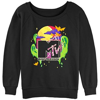 Juniors' MTV Spooky Background Graphic Pullover