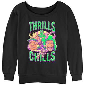 Juniors' Stranger Things Thrills And Chills Drip Graphic Pullover
