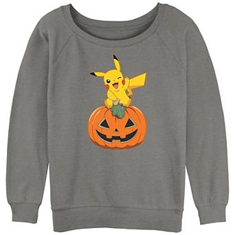 Juniors' Pokemon Pikachu Sitting On Pumpkin Graphic Pullover