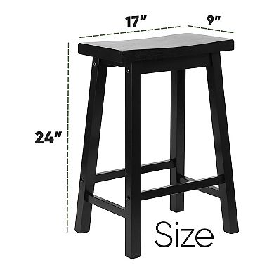Pj Wood Classic Saddle-seat 24 Inch Kitchen, Table, & Bar Counter Stool