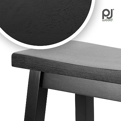 Pj Wood Classic Saddle-seat 24 Inch Kitchen, Table, & Bar Counter Stool
