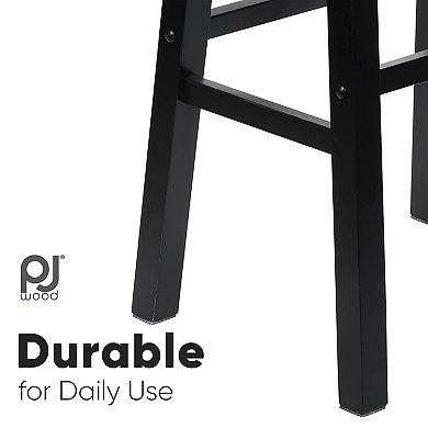 Pj Wood Classic Saddle-seat 24 Inch Kitchen, Table, & Bar Counter Stool