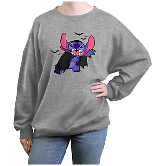 Disney's Lilo & Stitch Dracula And Bats Juniors' Oversized Graphic Pullover