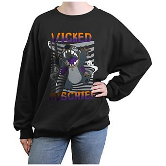 Disney's Lilo & Stitch Wicked Mischief Ghosts Juniors' Oversized Graphic Pullover