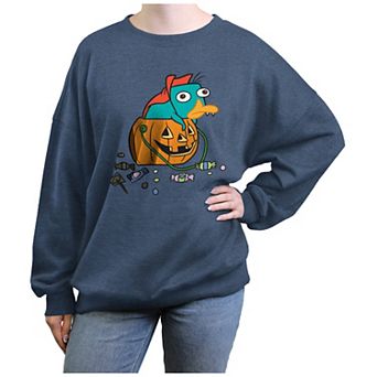 Disney's Phineas And Ferb Perry Vampire Juniors' Oversized Graphic Pullover