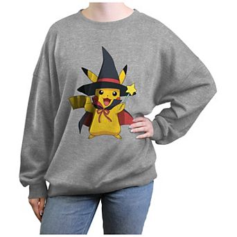 Juniors' Pokemon Pikachu Witch Oversized Graphic Pullover