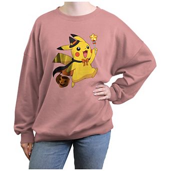 Juniors' Pokemon Pikachu Trick Or Treating Oversized Graphic Pullover