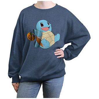 Juniors' Pokemon Squirtle Trick Or Treater Oversized Graphic Pullover