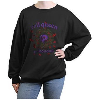 Disney Villain Snow White Evil Queen Poisonous Juniors' Oversized Graphic Pullover