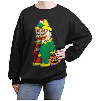 Juniors' The Simpsons Clown Ralph Trick Or Treater Oversized Graphic Pullover