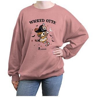 Juniors' Tokidoki Wicked Cute Oversized Graphic Pullover
