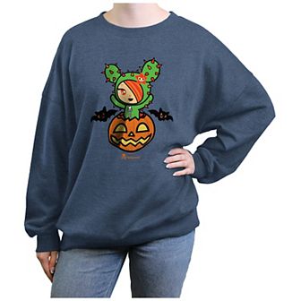 Juniors' Tokidoki Pumpkin Scare Oversized Graphic Pullover