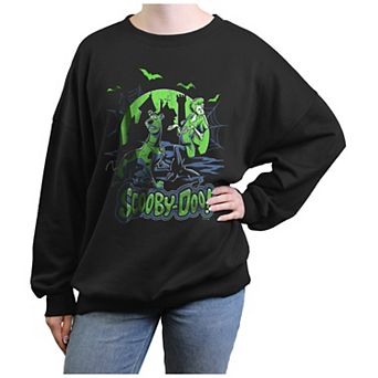 Juniors' Scooby-Doo Scary Night Oversized Graphic Pullover