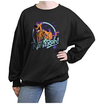 Juniors' Scooby-Doo Ruh-Roh! Scared Trick Or Treater Oversized Graphic Pullover