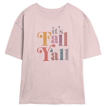 Juniors' It's Fall Y'all Skimmer Graphic Tee