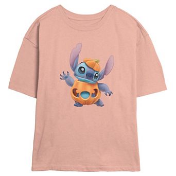 Disney's Lilo & Stitch Pumpkin Stitch Juniors' Skimmer Graphic Tee