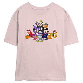 Disney's Mickey Mouse & Friends Trick Or Treating Juniors' Skimmer Graphic Tee