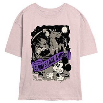 Disney's Mickey Mouse Headless Horseman Always Look Ahead Juniors' Skimmer Graphic Tee