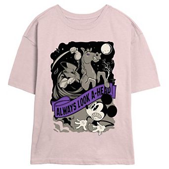 Disney's Mickey Mouse Headless Horseman Always Look Ahead Juniors' Skimmer Graphic Tee